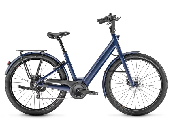 Vélo de ville électrique Moustache Lundi 27.5 Bleu nuit mat , vue de profil